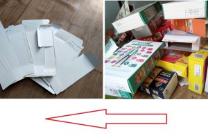 Use product packaging boxes as note paper